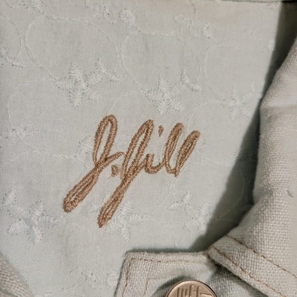 J. Jill women's mint green long-sleeved linen and cotton jacket size medium - Picture 14 of 14